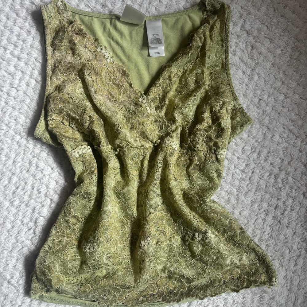 ❌SOLD❌Emma James Lace Camisole in Olive Green